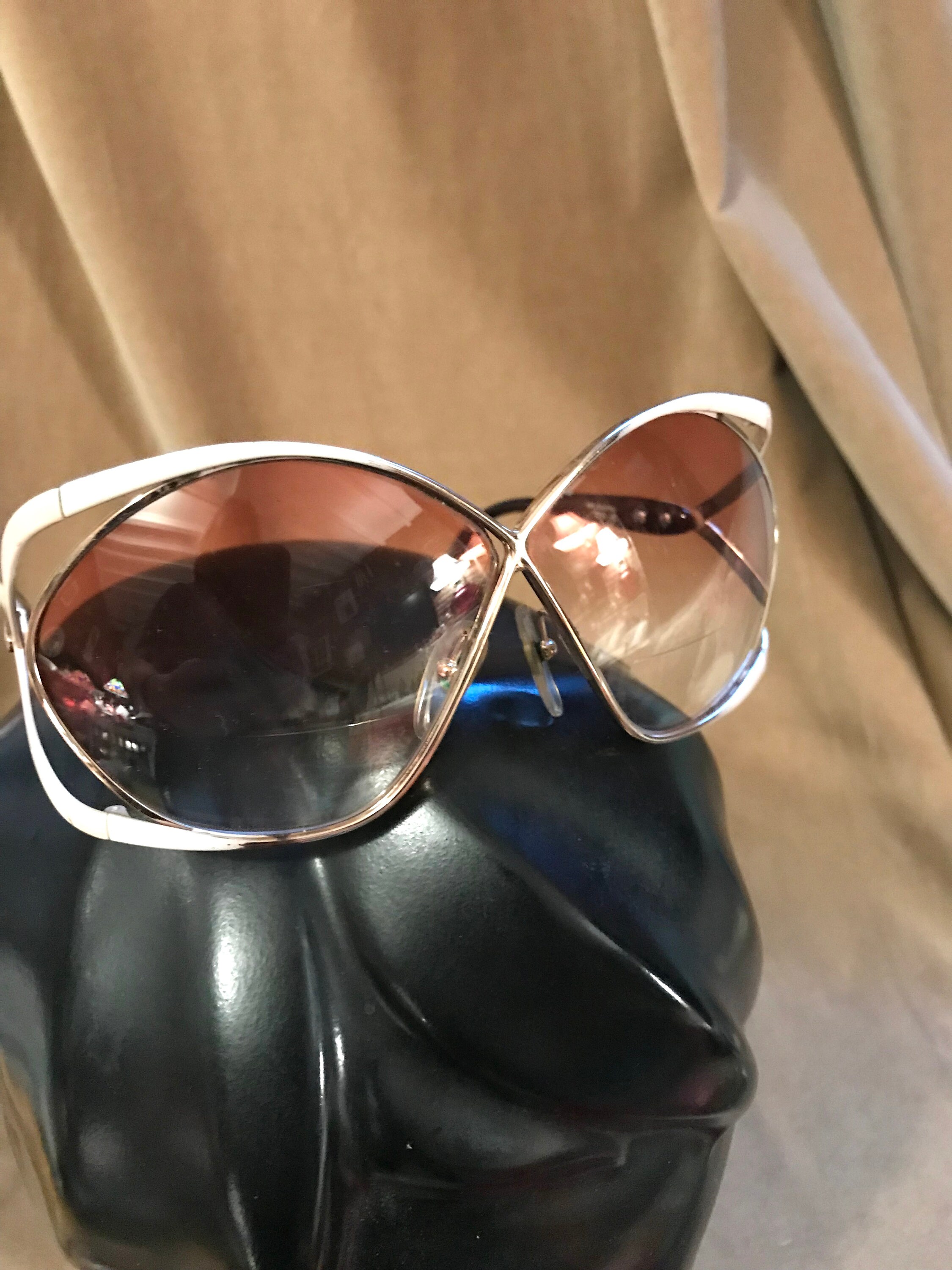 Vintage Christian Dior Butterfly Rose Colored Glasses, Prescription
