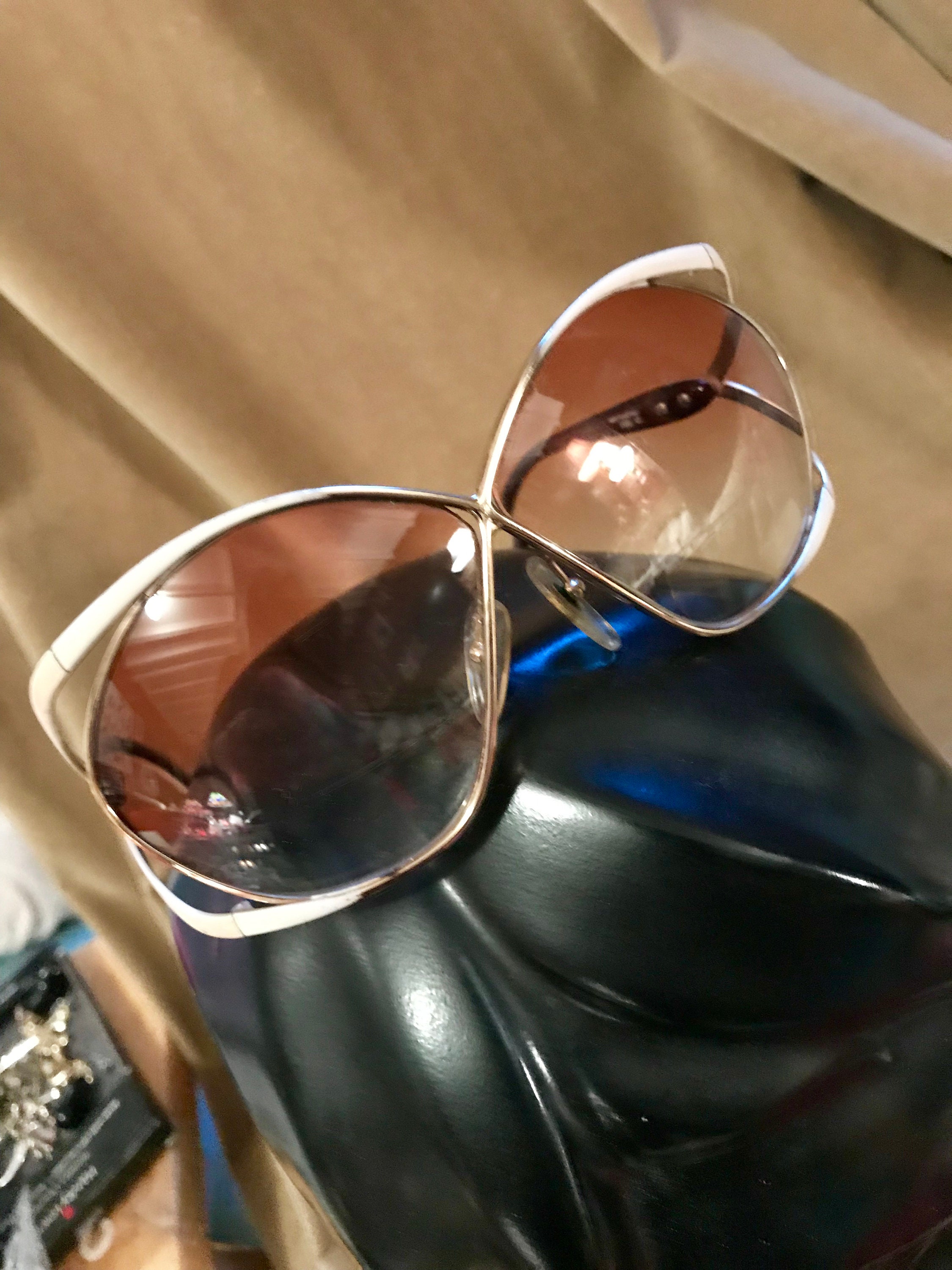 Vintage Christian Dior Butterfly Rose Colored Glasses, Prescription