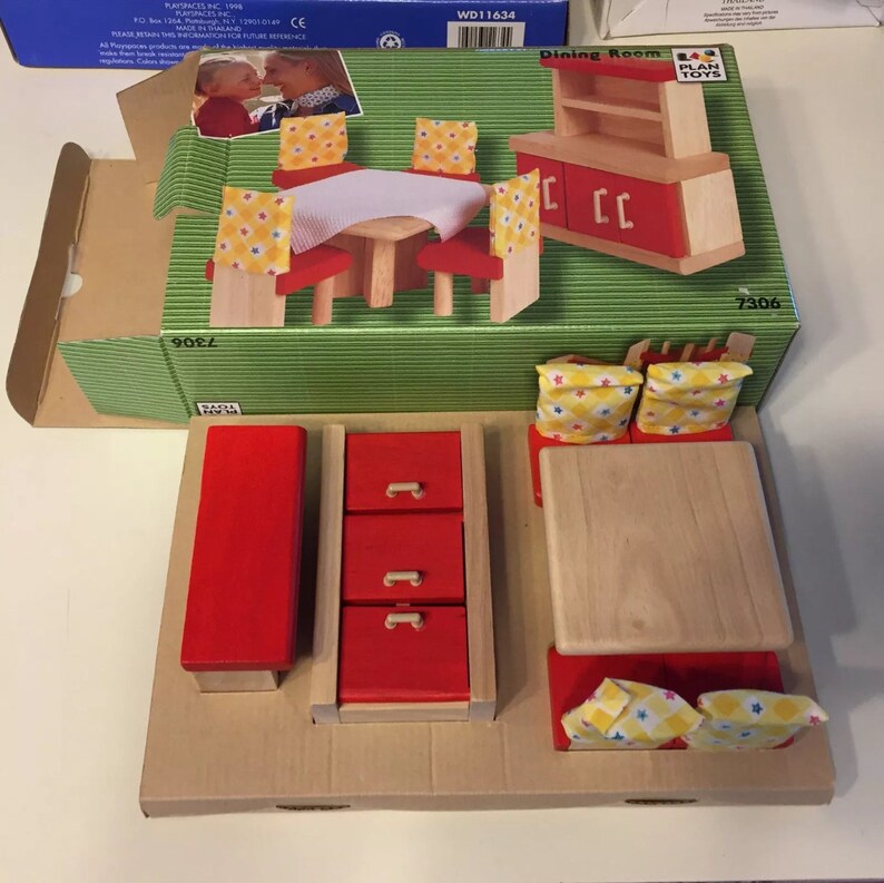 Plan Toys Doll House With 7 Boxes of Furniture & Accessories Etsy