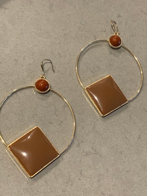 HUGE MCM Golden Hoops with Toffee Caramel & Brick… - image 8