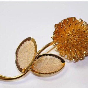 Elegant Mid Century Modern Flower Booch Pin, floral lapel pin, alternative corsage, vintage wedding