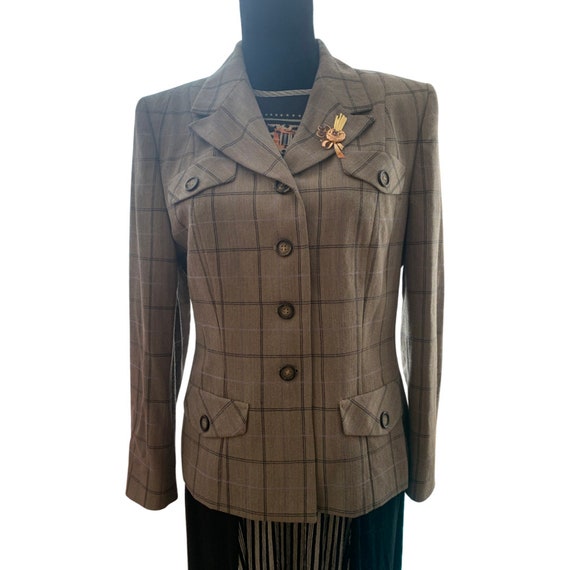 Vintage Pendleton Plaid Jacket, Classic Taupe Wit… - image 5