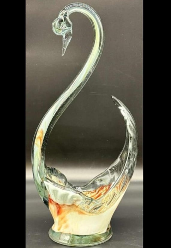 Magnificent Mid Century Murano Glass Swan-tall elegant 18 inches!