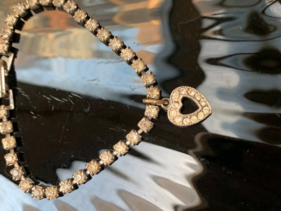 Vintage Rhinestone Sweetheart Bracelet, so Audrey… - image 3