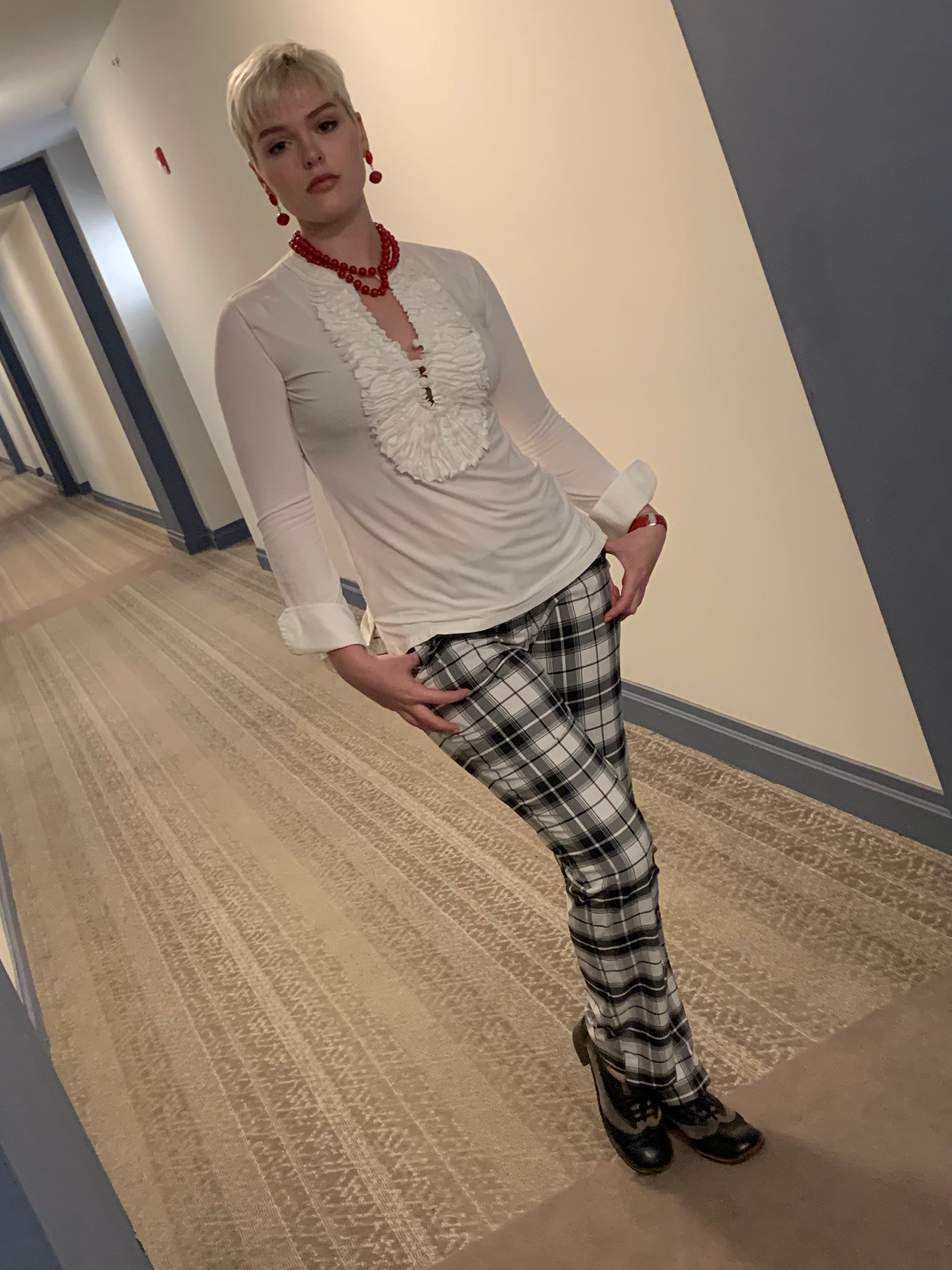 Nike Golf Pants Vintage Black and White Plaid Golfing Sports Attire or Just fun Punky Holiday Slacks Womens Size 6