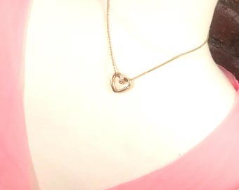 Sweet Avon rhinestone Heart Pendant Necklace