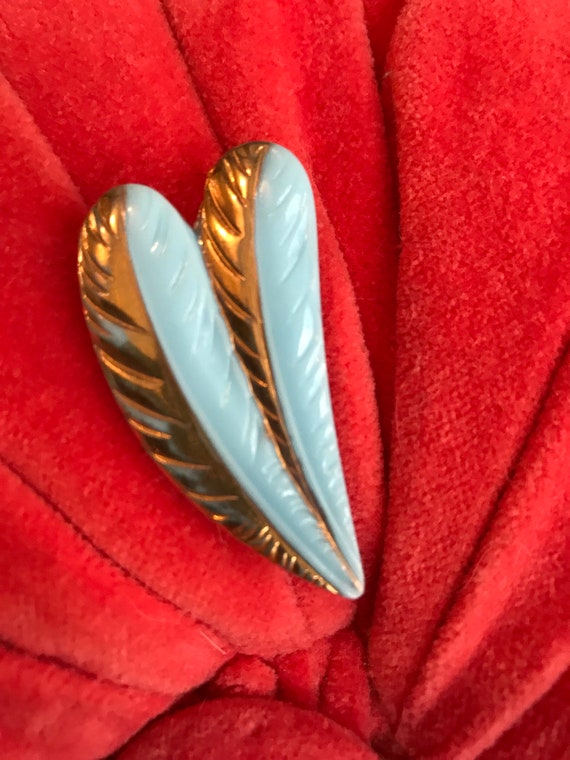 Art Deco Robins Egg Or French Powder Blue & Gold L