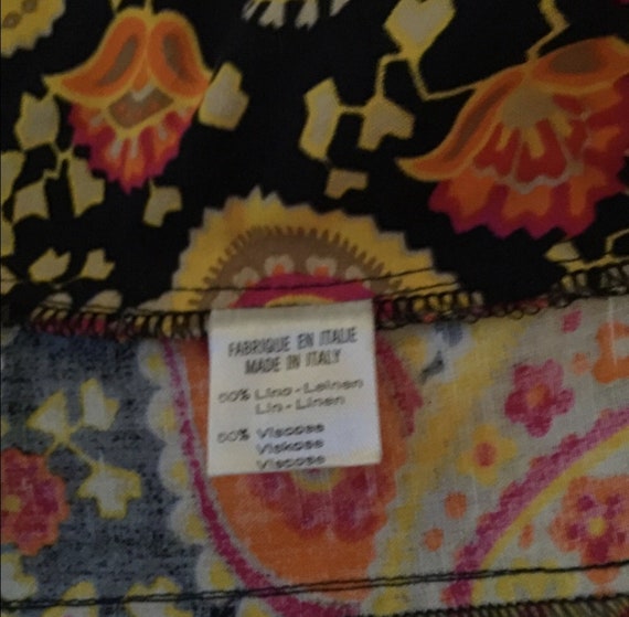 Amazing Vintage 80s Cotton Linen Paisley Vest By … - image 9