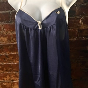 Vintage Diane Von Furstenberg Camisol tank top blue w/white piping size M