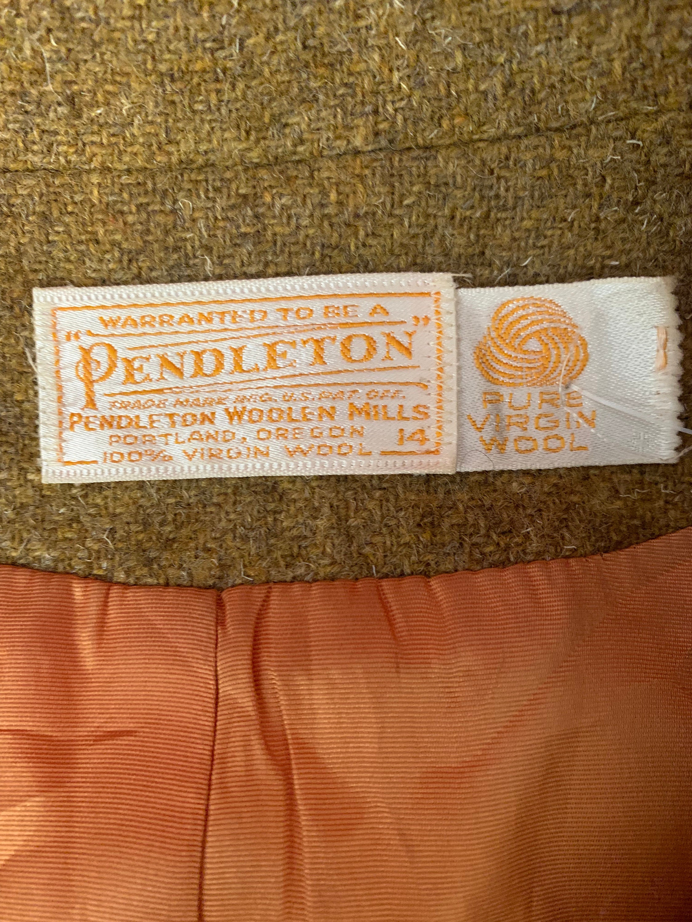 Vintage Pendleton Coat, Boxy Tailored Autumn Brown Plaid Virgin Wool ...