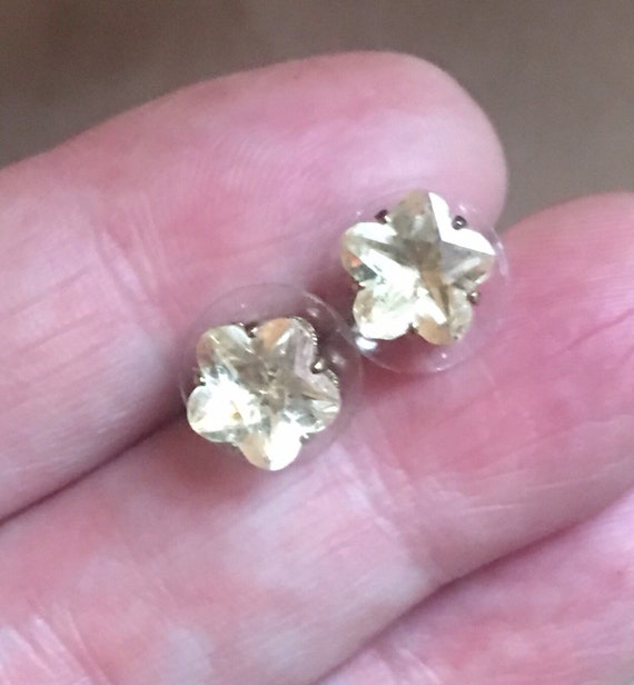 Sparkling Tiny little Star Cut Glass Rhinestone Earrings