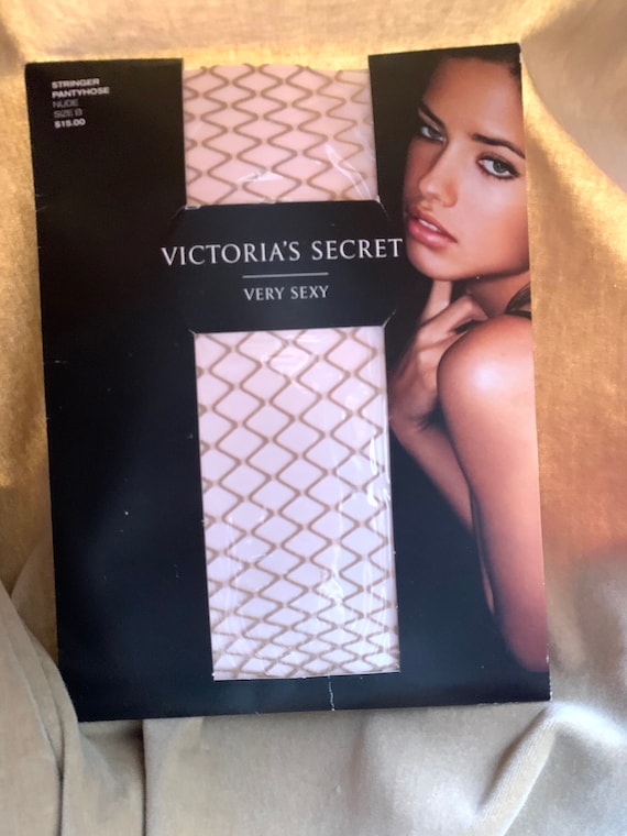 Victorias Secret Very Sexy Nude Fishnet Stockings Pantyhose , NIB late 90s Vintage, Size B, unworn
