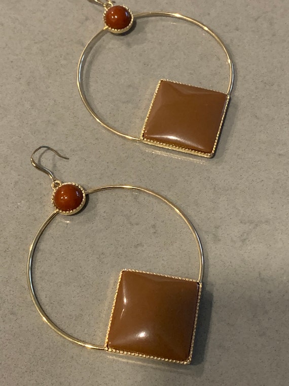 HUGE MCM Golden Hoops with Toffee Caramel & Brick… - image 9