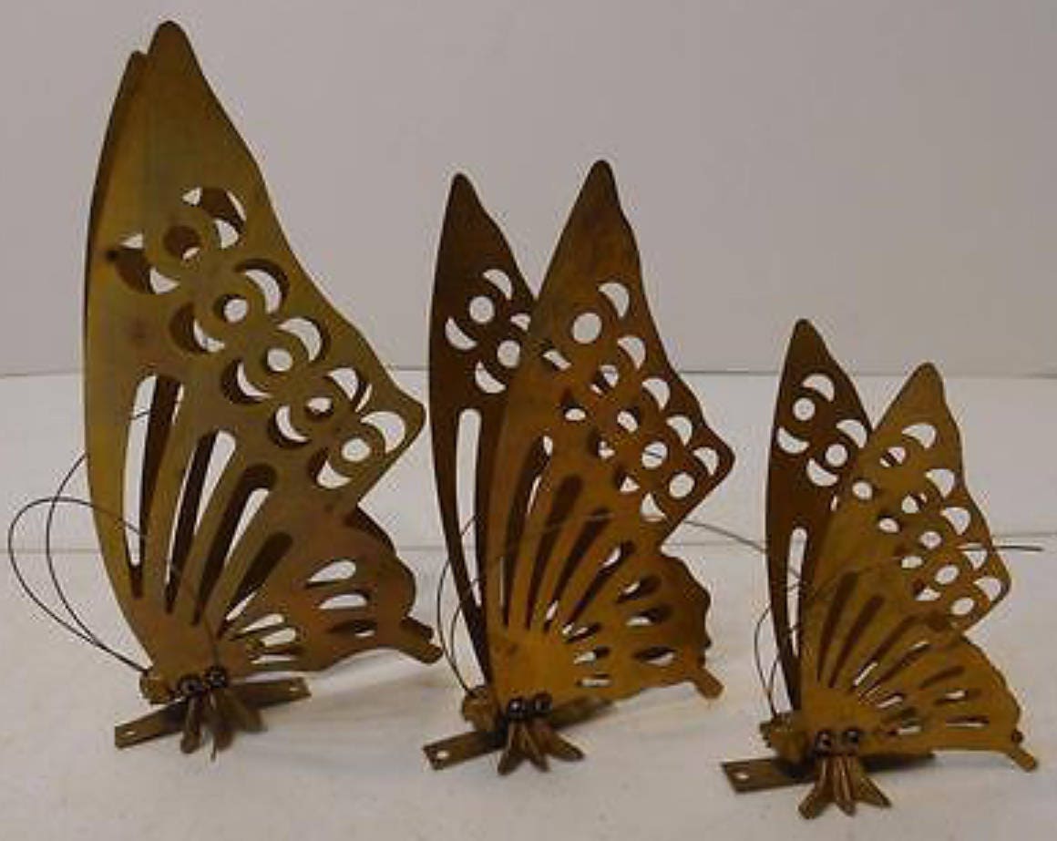 Mid Century Boho Decor Vintage Brass Butterfly Wall Plaques, Set Of 3 Metal Wall  Decorations, Boho Dorm Room