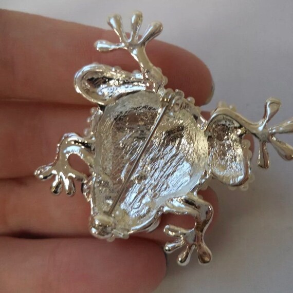 Dainty Regency Frog Pin, Small Figural covered in… - image 2