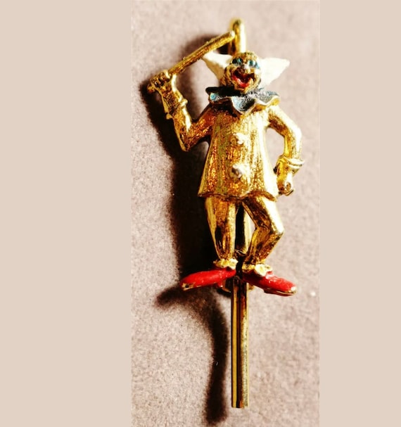 Mid Century Clown Tie Clip