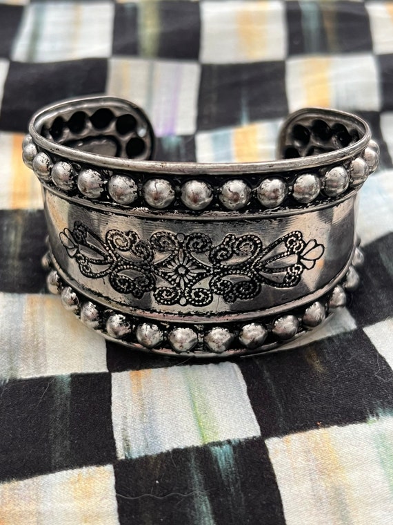 Victorian Revival Romantic Bracelet, Gothic Press… - image 3