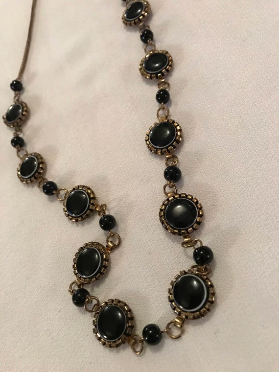 Authentic Art Deco Ornate Black Onyx or  Lacquer … - image 9