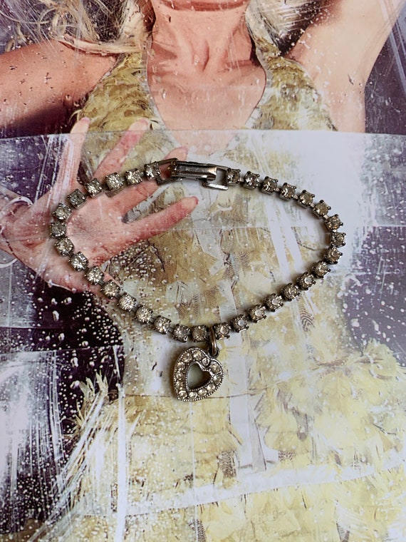 Vintage Rhinestone Sweetheart Bracelet, so Audrey… - image 9