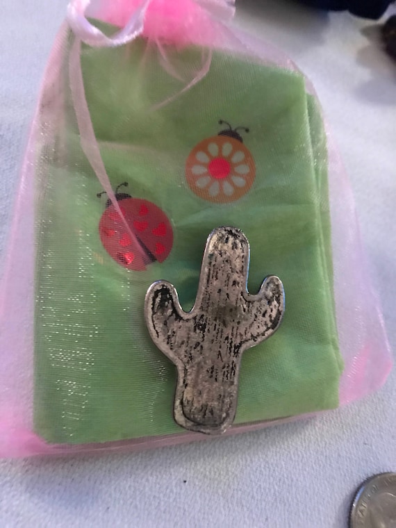 Bling Treat! 10 Dollar Bling goodie this one is a Super cute Little Silvertone Southwestern Cactus Pin Great treat gift