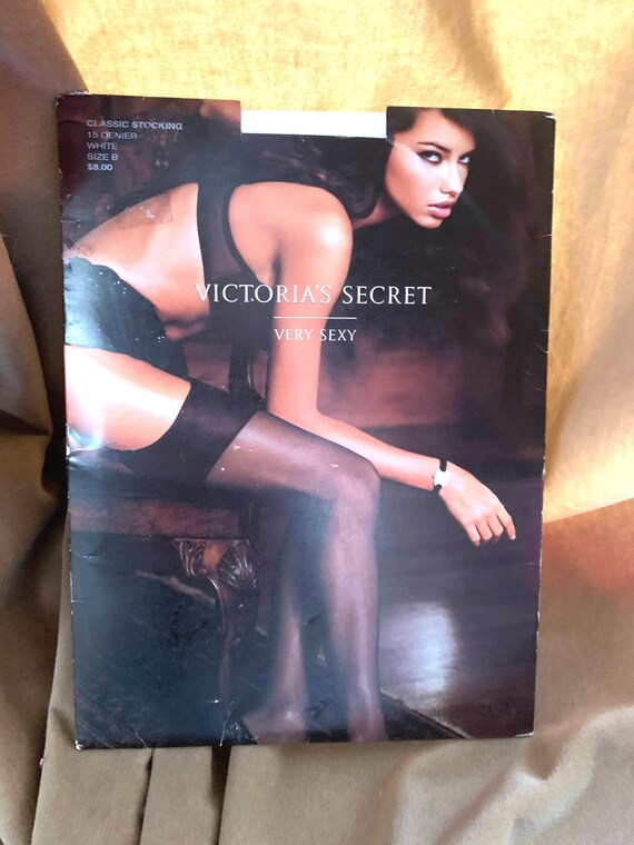 Victorias Secret Very Sexy Sheer White Stockings, NIB late 90s Vintage, Size B, White Wedding Stockings