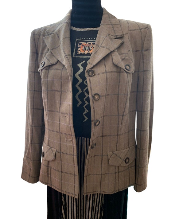 Vintage Pendleton Plaid Jacket, Classic Taupe Wit… - image 6