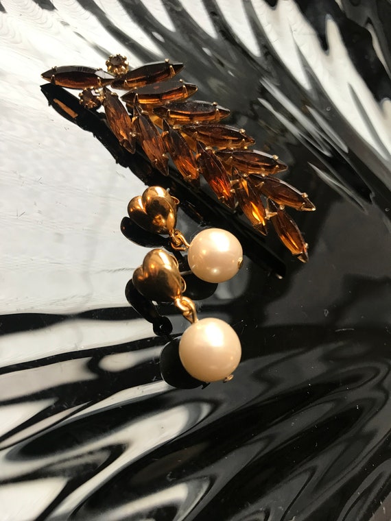 Avon Golden Heart Pearl Dangles Unworn Vintage Ol… - image 7