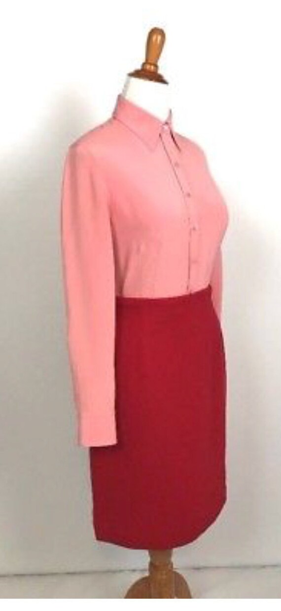 Vintage Halston Red Pencil Skirt: Chic Minimalist… - image 3