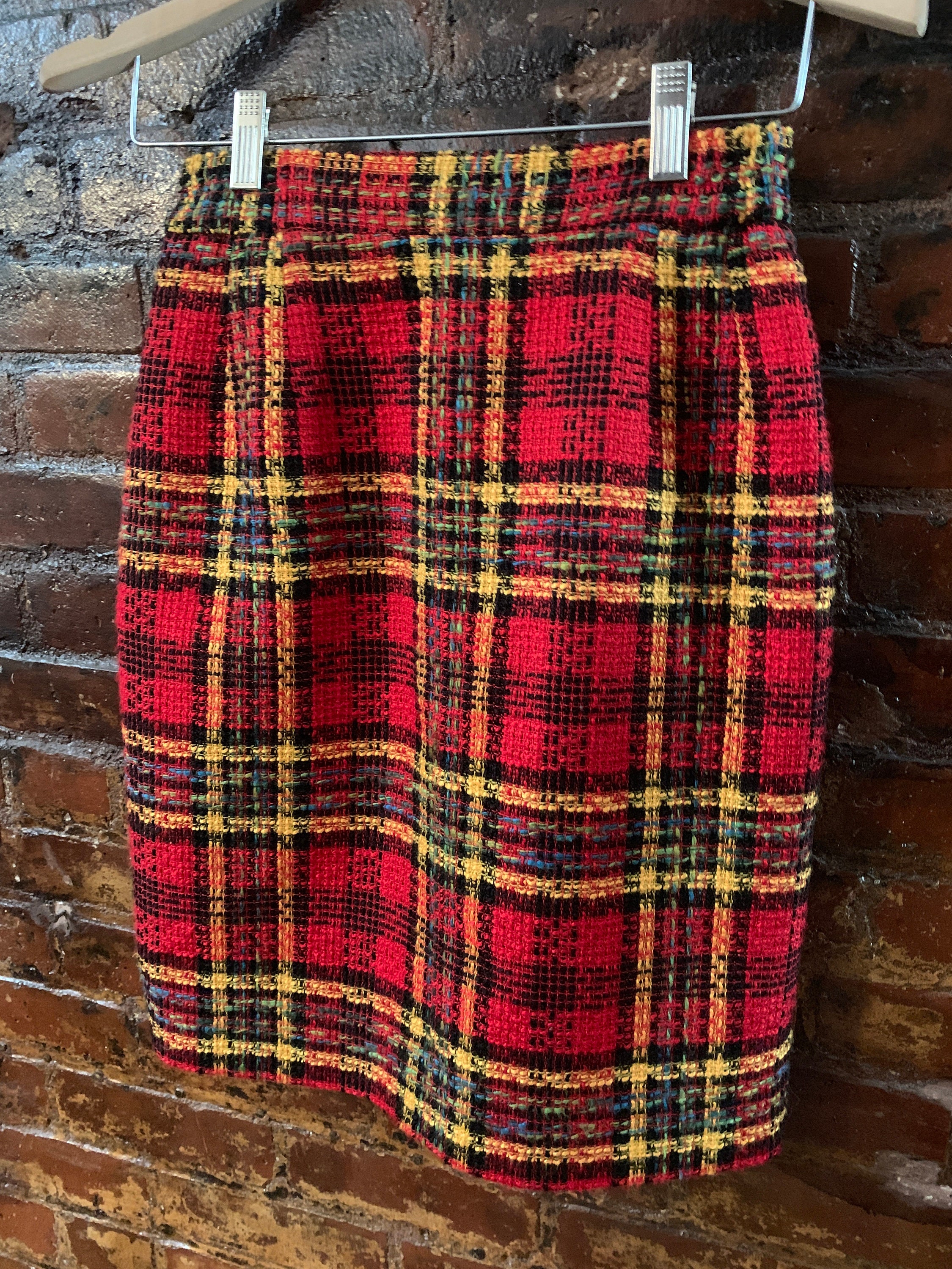 Punky Vintage Red Plaid A Line Skirt , Trending Fall Winter, high ...