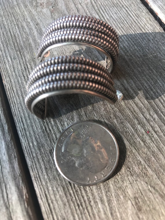 Coiled Sterling Silver Native Southwestern Artisa… - image 6