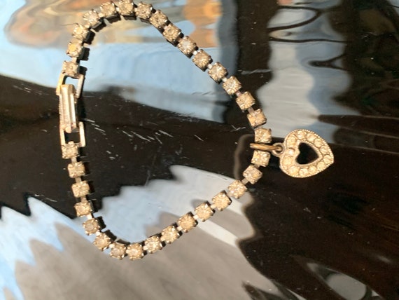 Vintage Rhinestone Sweetheart Bracelet, so Audrey… - image 4