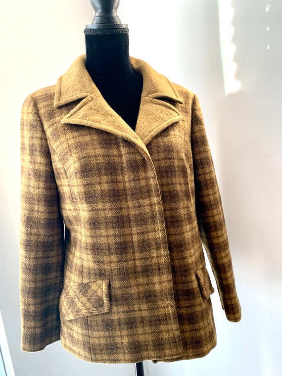 Vintage Pendleton Coat, Boxy Tailored Autumn Brow… - image 9