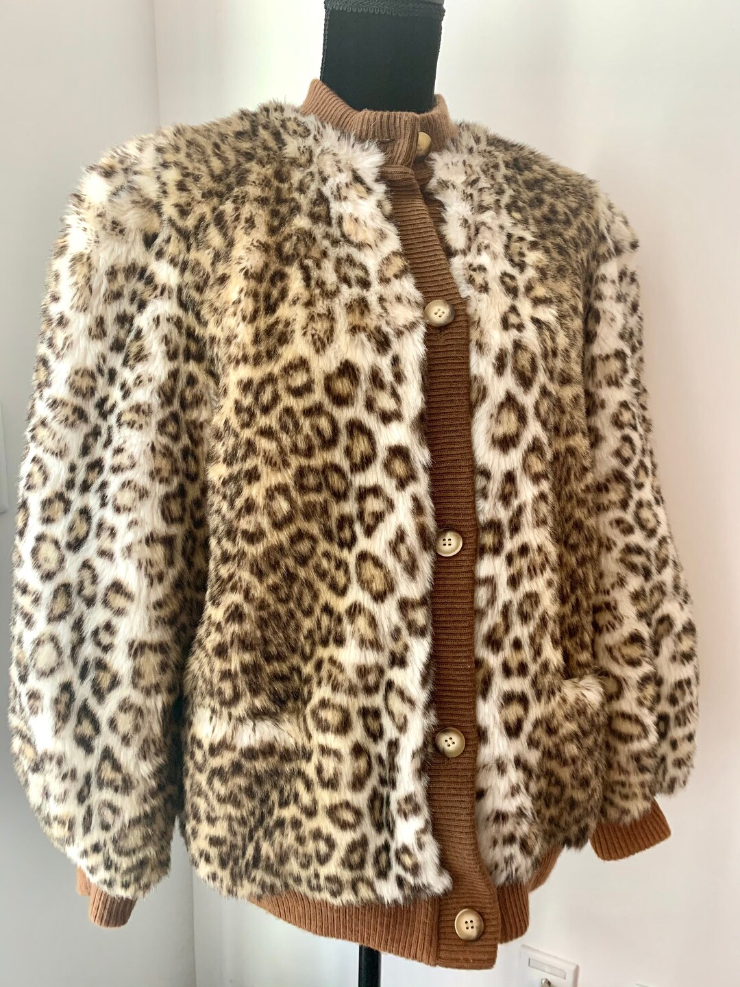Iconic Leopard Jacket Awesome 80s Oversized Cheetah Cougar - Etsy