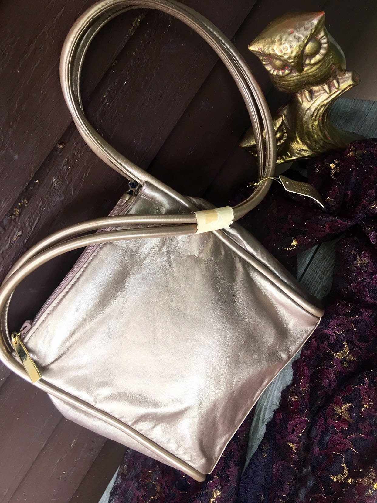 Fashionable Minimalist Half Moon Shaped Bag With Rhinestone Decor