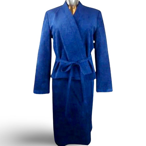 Ultra Suede Skirt Suit with Belted jacket & Pockets