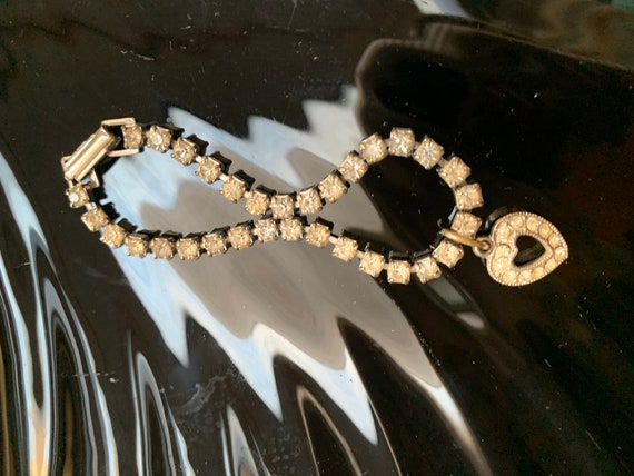 Vintage Rhinestone Sweetheart Bracelet, so Audrey… - image 1