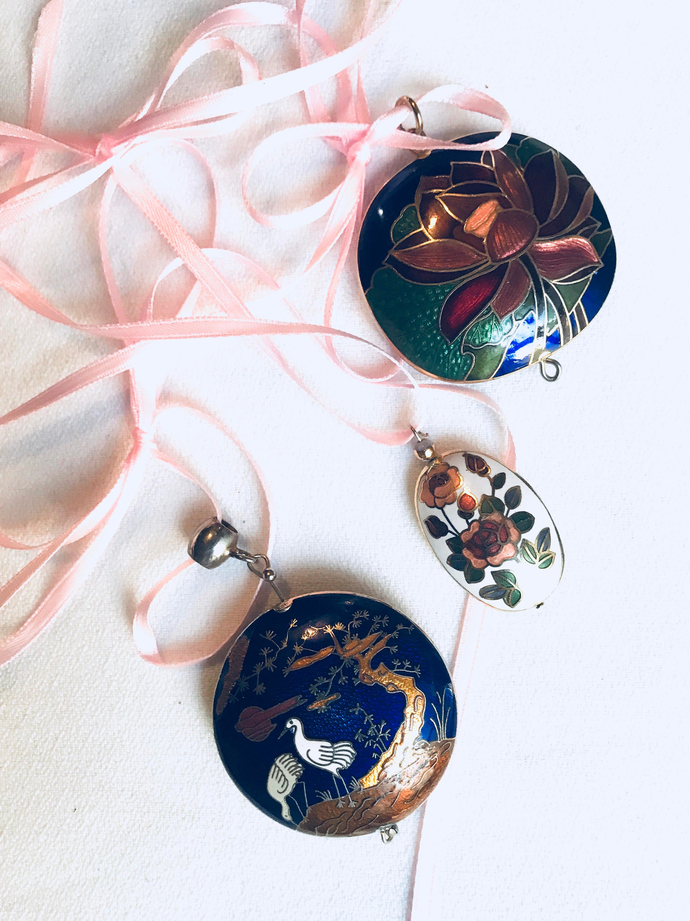 1 Vintage Cloisonné Charms Ornaments Pendants take your pick
