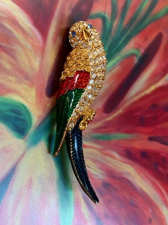 Broche Fantaisie Oiseau, En Métal Doré émaillé Rose Et Blanc Pailleté - Bijou Neuf Sans Emballage