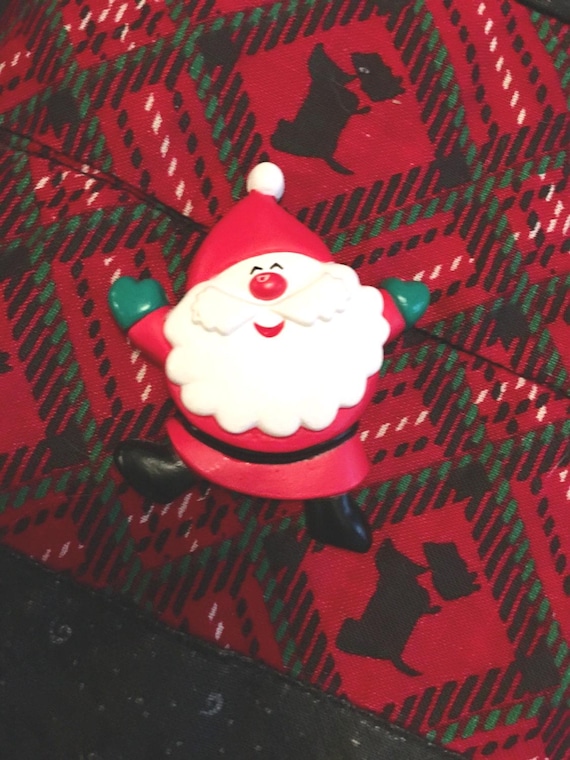 Vintage hallmark cards HMK CDS jolly jumping Santa ho ho ho pin