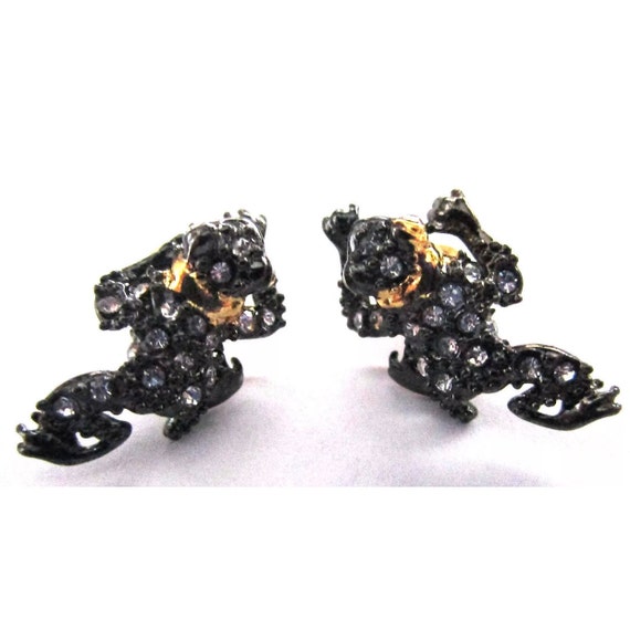 ALEXIS BITTAR Crystal Encrusted Frog Earrings