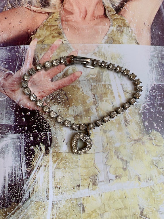 Vintage Rhinestone Sweetheart Bracelet, so Audrey… - image 10