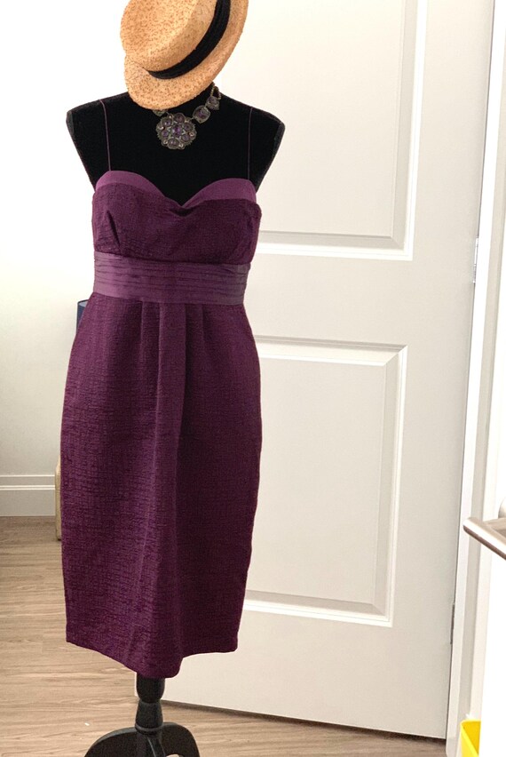 tahari purple dress Elie Tahari Y2K Purple Dress, Size 10, Acetate Wool Blend