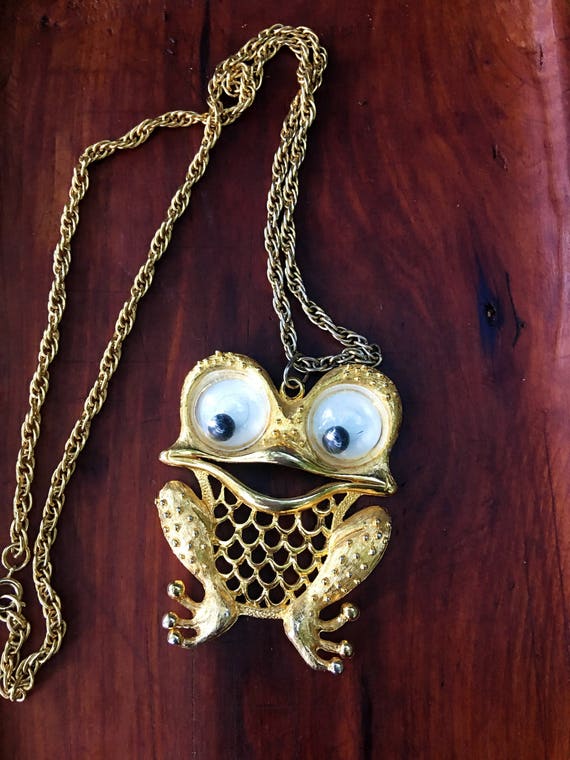 GREAT FROG キーリング 蛇 Rare Hard to Find Vintage Signed JJ Googly Jiggly Big Eye