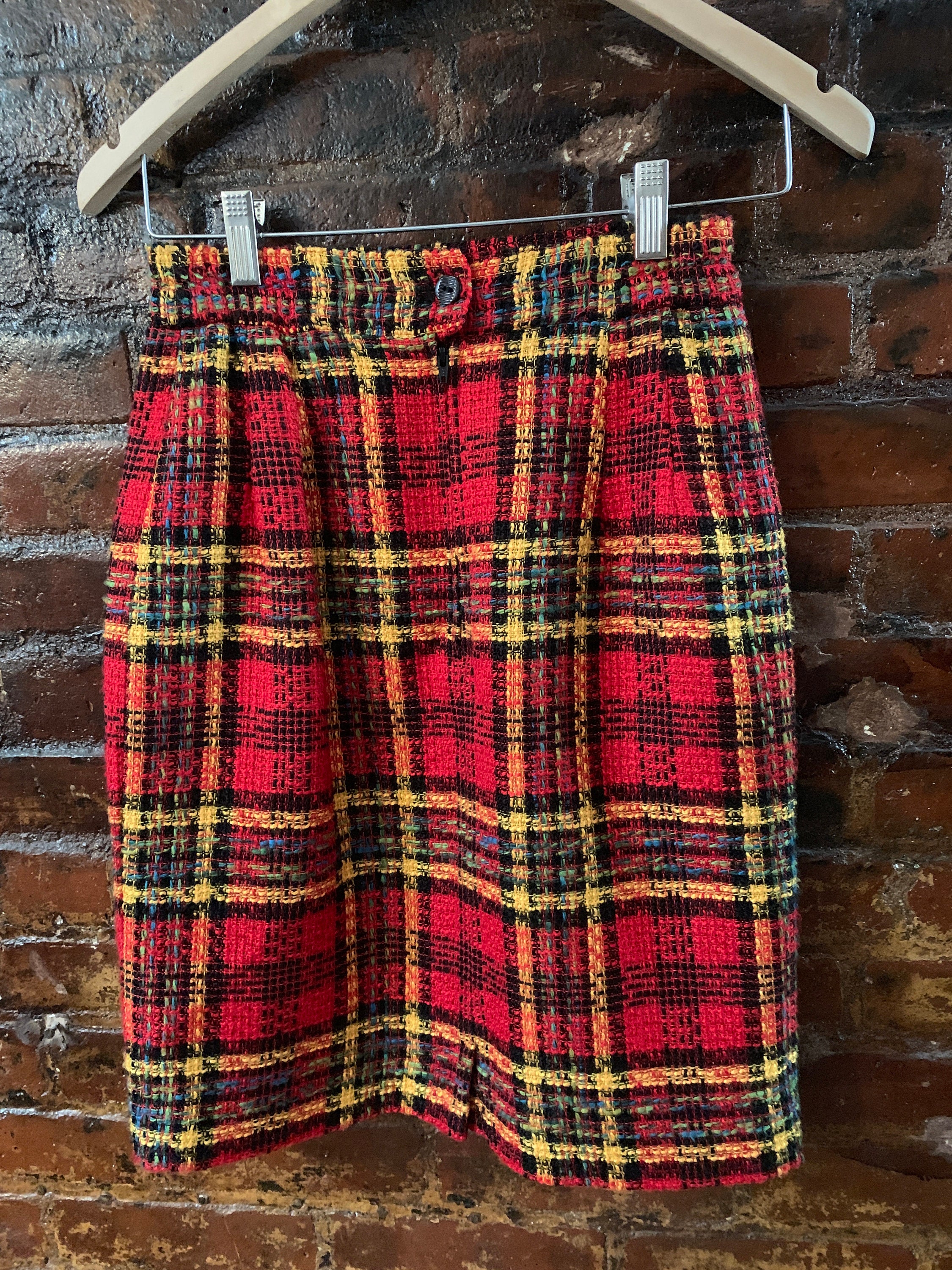 Punky Vintage Red Plaid A Line Skirt , Trending Fall Winter, high ...