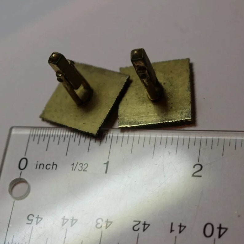 Mid Century Taj Mahal Goldtone Scenic Cuff Links with Elephant