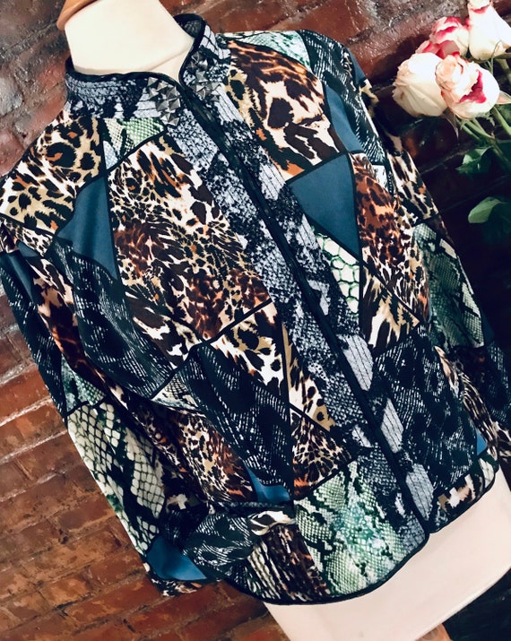 Alberto Makali Leopard Patchwork Jacket, Mod Rave… - image 3