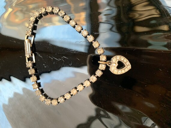 Vintage Rhinestone Sweetheart Bracelet, so Audrey… - image 5