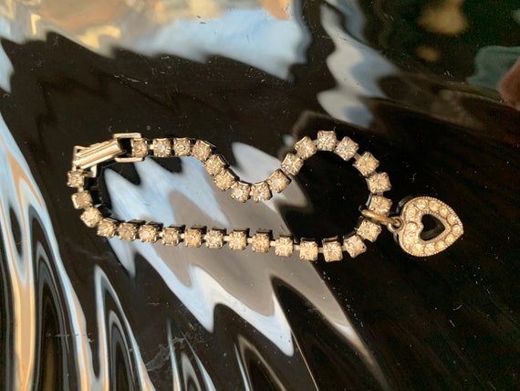 Vintage Rhinestone Sweetheart Bracelet, so Audrey… - image 7