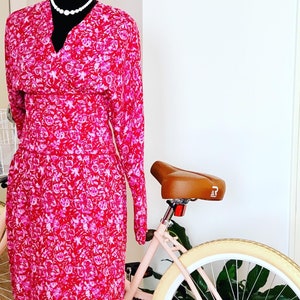 Pink Silk Floral Dress, Maggy London by Designer Jeannene Booher