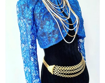 90s Glamorous Gold Chain Belt: Vintage Bling Statement Hip Hugging Accessory for Runway Style